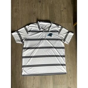 Antigua Men's Carolina Panthers Groove Polo White Black Size XL